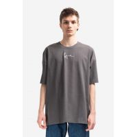 Karl Kani tricou din bumbac Small Signature Heavy Jersey culoarea gri, cu imprimeu 6037281-GREY