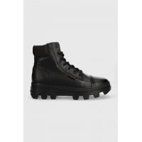 G-Star Raw botine NOXER HGH LEA NYL femei, culoarea negru, cu toc plat, 2241020817.BLK