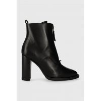 G-Star Raw cizme de piele MYSID MID LEA ZIP femei, culoarea negru, cu toc drept, 2241046703.BLK