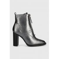 G-Star Raw cizme de piele MYSID MID MET ZIP femei, culoarea argintiu, cu toc drept, 2341046708.GNMET