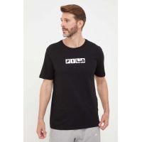 Fila tricou din bumbac culoarea negru, cu imprimeu