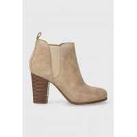 MICHAEL Michael Kors botine din piele intoarsa Evaline femei, culoarea bej, cu toc drept, 40F3EVHEES