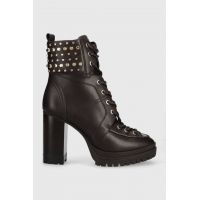 MICHAEL Michael Kors cizme de piele Yvonne femei, culoarea maro, cu toc drept, 40F3YVHE8L