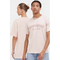 Converse tricou din bumbac culoarea roz, cu imprimeu