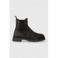 Gant cizme din piele intoarsa Aligrey femei, culoarea gri, cu toc plat, 27553441.G86