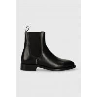 Gant ghete chelsea de piele Fayy femei, culoarea negru, cu toc plat, 27551336.G00