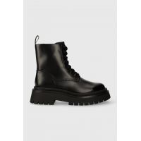 Pepe Jeans bocanci QUEEN BASS femei, culoarea negru, cu platforma, PLS50497