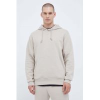 adidas bluza barbati, culoarea bej, cu glugă, neted
