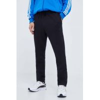 adidas pantaloni de trening culoarea negru, neted