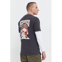 DC tricou din bumbac culoarea gri, cu imprimeu
