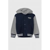 Abercrombie & Fitch bluza copii culoarea albastru marin, cu glugă, modelator