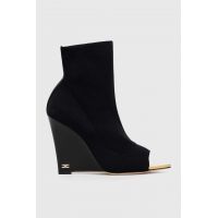 Elisabetta Franchi botine femei, culoarea negru, toc pana, SA09C37E2