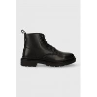 Levi's cizme de piele TROOPER CHUKKA femei, culoarea negru, cu toc plat, 234715.559