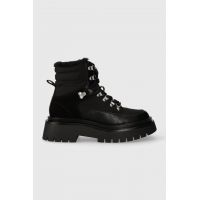 Pepe Jeans bocanci QUEEN ICE femei, culoarea negru, cu toc plat, izolat, PLS50498