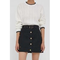 Barbour fusta din bumbac Holwick culoarea negru, mini, drept