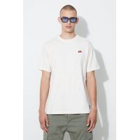 Ellesse tricou din bumbac culoarea bej, cu imprimeu SHR17785-WHITE