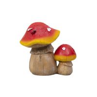 Ciuperca decorativa pentru gradina, din rasina, H 20cm, cu un pui / ZTS 8067 Engros