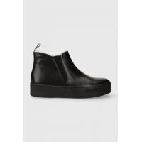 Charles Footwear ghete chelsea de piele Nessa femei, culoarea negru, cu platforma, Nessa.Mini.Boots.Black