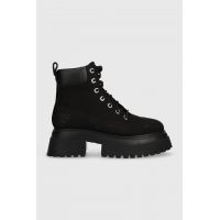 Timberland bocanci Timberland Sky 6In LaceUp femei, culoarea negru, cu toc plat, TB0A428J0011