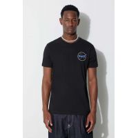 Alpha Industries tricou din bumbac Space Shuttle T culoarea negru, cu imprimeu 176507.556