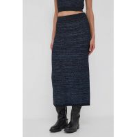 Sisley fusta culoarea albastru marin, midi, creion