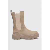 G-Star Raw botine din piele intoarsa KAFEY PFM HGH CHS femei, culoarea bej, cu platforma, 2241021830.BEI