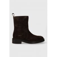 Gant cizme din piele intoarsa Fallwi femei, culoarea maro, cu toc plat, 27543335.G399