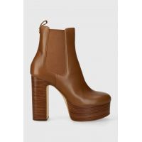 MICHAEL Michael Kors ghete chelsea de piele Natasha femei, culoarea maro, cu toc drept, 40F3NAME5L