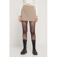 Abercrombie & Fitch fusta culoarea bej, mini, drept