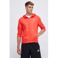 adidas Performance windbreaker Own The Run culoarea rosu, de tranzitie