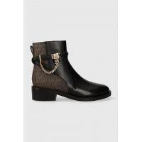 MICHAEL Michael Kors cizme de piele Hamilton femei, culoarea negru, cu toc plat, 40F3HAME6L