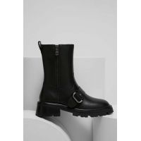 Answear Lab cizme de piele femei, culoarea negru, cu platforma