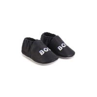 BOSS papuci din piele pentru copii culoarea albastru marin