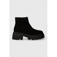 GOE cizme din piele intoarsa femei, culoarea negru, cu toc drept, MM2N4057.BLACK