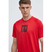 Under Armour tricou de antrenament culoarea rosu, cu imprimeu, 1380785