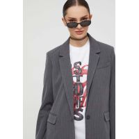 Abercrombie & Fitch sacou culoarea gri, un singur rand de nasturi, modelator