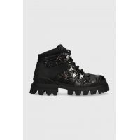 Desigual botine femei, culoarea negru, cu platforma, 23WSTO01.9019