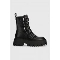 Steve Madden bocanci de piele Out-Reach femei, culoarea negru, cu platforma, SM11002705