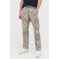Abercrombie & Fitch pantaloni de bumbac culoarea verde, cu fason cargo