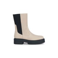 Geox cizme de piele D SPHERICA EC7 K femei, culoarea bej, cu toc plat, D36VDK 000CL C5004