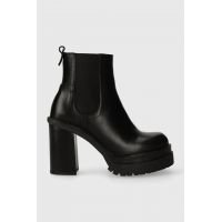 Wojas ghete chelsea de piele femei, culoarea negru, cu toc drept, 5522351