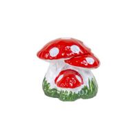 Ciuperca decorativa pentru gradina, din ceramica, mare plus 2 pui, inaltime 21cm, latime 24cm / EXT 10208 Engros