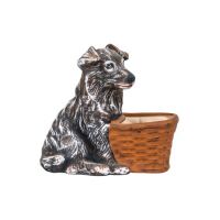 Decoratiune pentru gradina, din ceramica, catel cu suport pentru flori, inaltime 35cm, lungime 40cm / EXT 10219 Engros