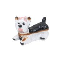 Decoratiune pentru gradina, din ceramica, model catel, inaltime 24cm, lungime 33cm / EXT 10389 Engros