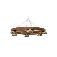 Lustra din lemn cu 6 castroane, diametru 60cm / EXT 10217 Engros