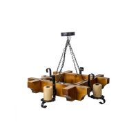 Lustra din lemn patrata, diametru 49 cm / EXT 10159 Engros