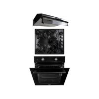 Pachet cuptor incorporabil (1857), capacitate 51L, electric, negru, plita incorporabila (1864), 60x50x6cm, gaz butelie sau gaz natural (duze de schimb incluse), hota 2 motoare , inox , putere 2x95W (9676) / SET 30084 Engros