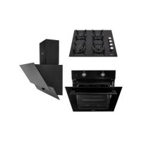 Pachet cuptor incorporabil (1857), capacitate 51L, electric, plita incorporabila (0058), gaz butelie sau gaz natural (duze de schimb incluse), 59×51 cm, aprindere electrica, hota incorporabila decorativa, 60 cm (1888) / SET 30064 Engros