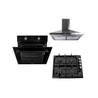 Pachet cuptor incorporabil (1857), capacitate 51L, electric, plita incorporabila email 0034, 60x50x15cm, gaz butelie sau gaz natural duze de schimb incluse, hota incorporabila decorativa inox, 63 cm (1925) / SET 30068 Engros