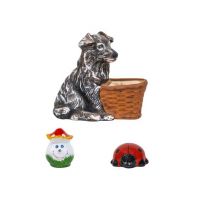 Pachet decor pentru gradina din ceramica, catel, ciuperca si buburuza / EXT 10244 Engros